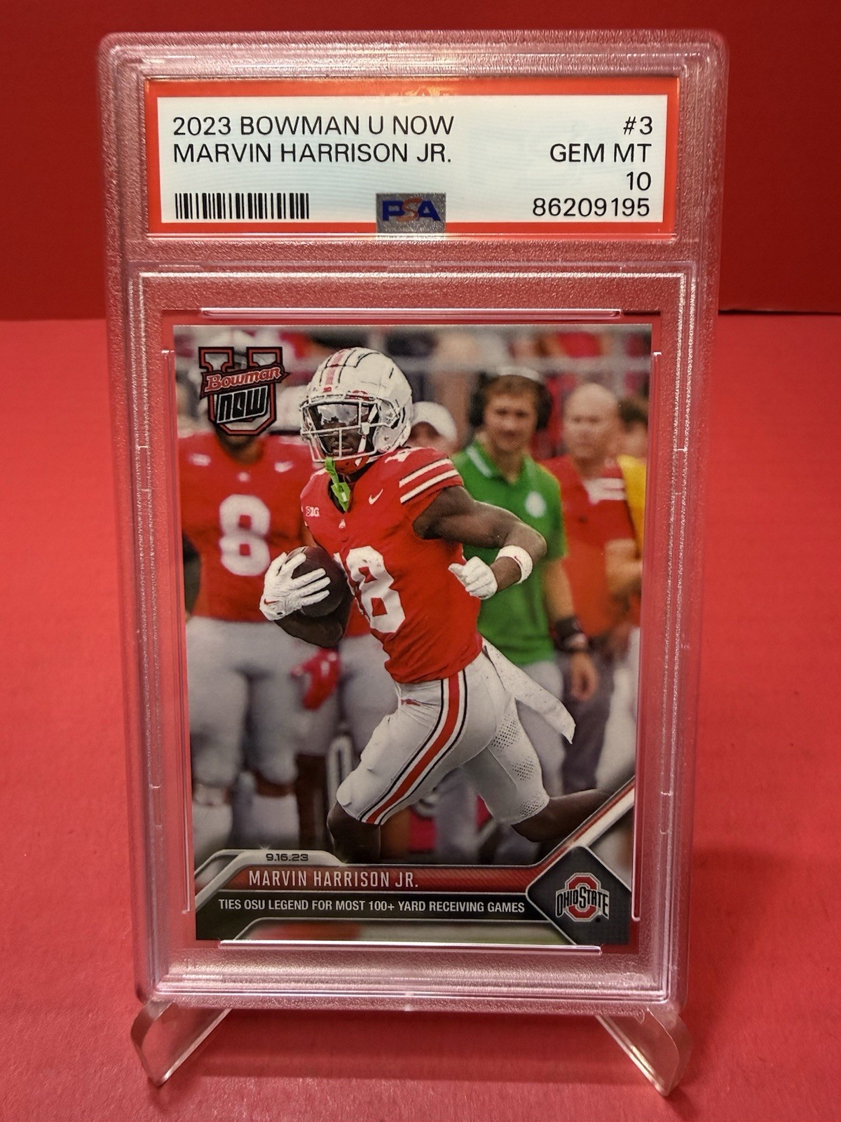 2023 Bowman U Now Marvin Harrison Jr. #3 Ohio State Buckeyes Rookie PSA 10
