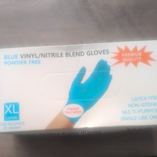 Blue Vinyl/Nitrile Blend Gloves S/M/L/XL 10 Boxes Of 100