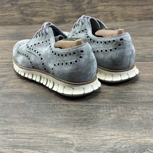 Scarpe Cole Haan Zerogrand uomo 10 M grigio scamosciato punta alare Oxford casual C12980 - Foto 4 di 8