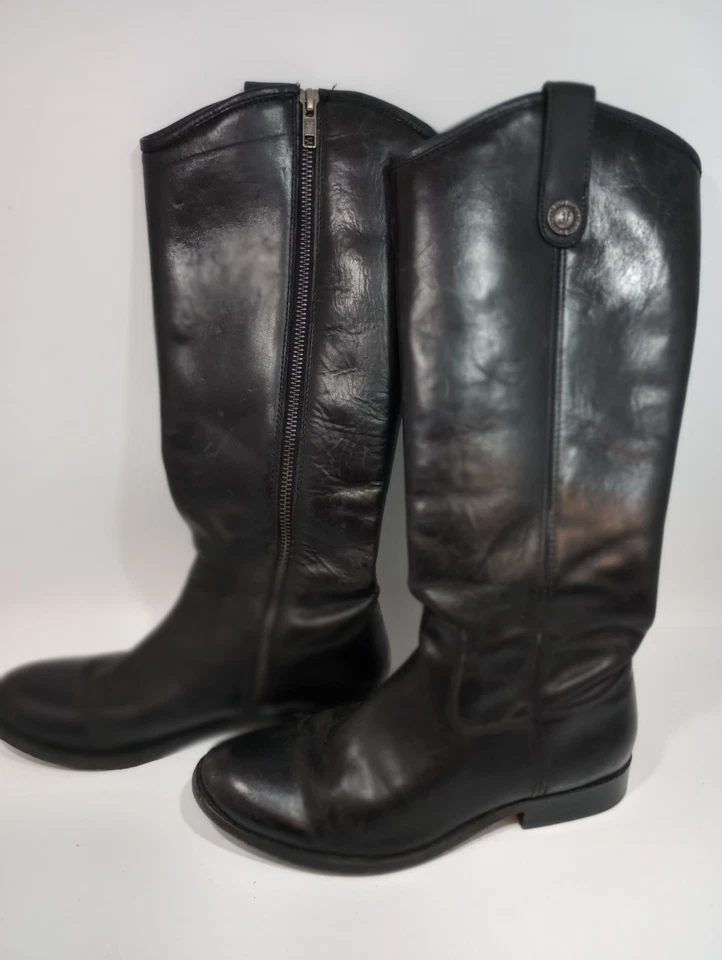 Bota de montar alta de cuero negra hasta la rodilla Frye Molly para mujer talla 5,5B - 3476111 Foto 2 de 4