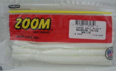 Zoom 115-040 7'' Magnum Mag Trick Worm Swimbait Weiß 8CT