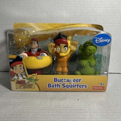 DISNEY 3 SET LOT BATH WATER SQUIRTER JAKE NEVERLAND PIRATE + CAPTAIN HOOK +CROC 