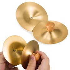 Professional Copper Finger Cymbals Pair - 3.5" 9cm Mini Percussion for Bell...