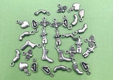 Vintage Lot Silver Tone Charms 30 Unmarked Weird Body Parts Thumb Torso Milagro
