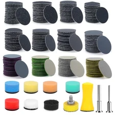 250PCS 1 inch Sanding Discs 60-10000 Grit for Drill Wet Dry Hook Loop Sandpaper
