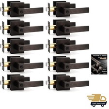 10 Pack Heavy Duty Privacy Door Levers - Elegant Oil Rubbed Bronze Finish