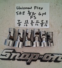 Snap-on Tools 38 Sae 6 Pt Univ. Swivel Sockets Fs71658111634131678