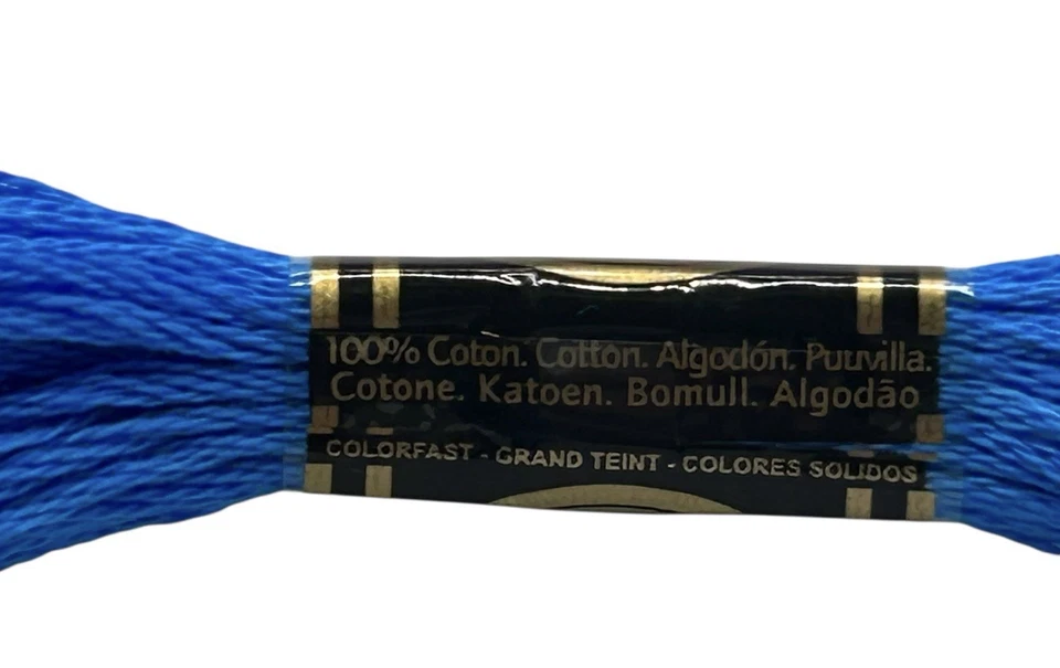 12 Skeins DMC Cotton Embroidery Floss Electric Blue 3843 France 8.7y Each NEW - Image 4 of 4