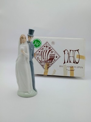 NAO by Lladro Spain 1977 Just Married Bride Groom Wedding Cake Topper Porcelain