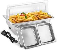 Electric 9QT Roll Top Chafing Dish Buffet Set Stainless Steel Chafer Food Warmer