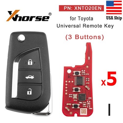 5pcs Xhorse XNTO20EN  For Toyota Remote Key 3 Button For VVDI Key Tool Max/VVDI2