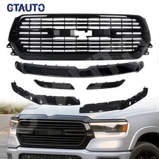 For 2019-2023 Dodge Ram 1500 Front Bumper Grille W Black Upper Molding Trim