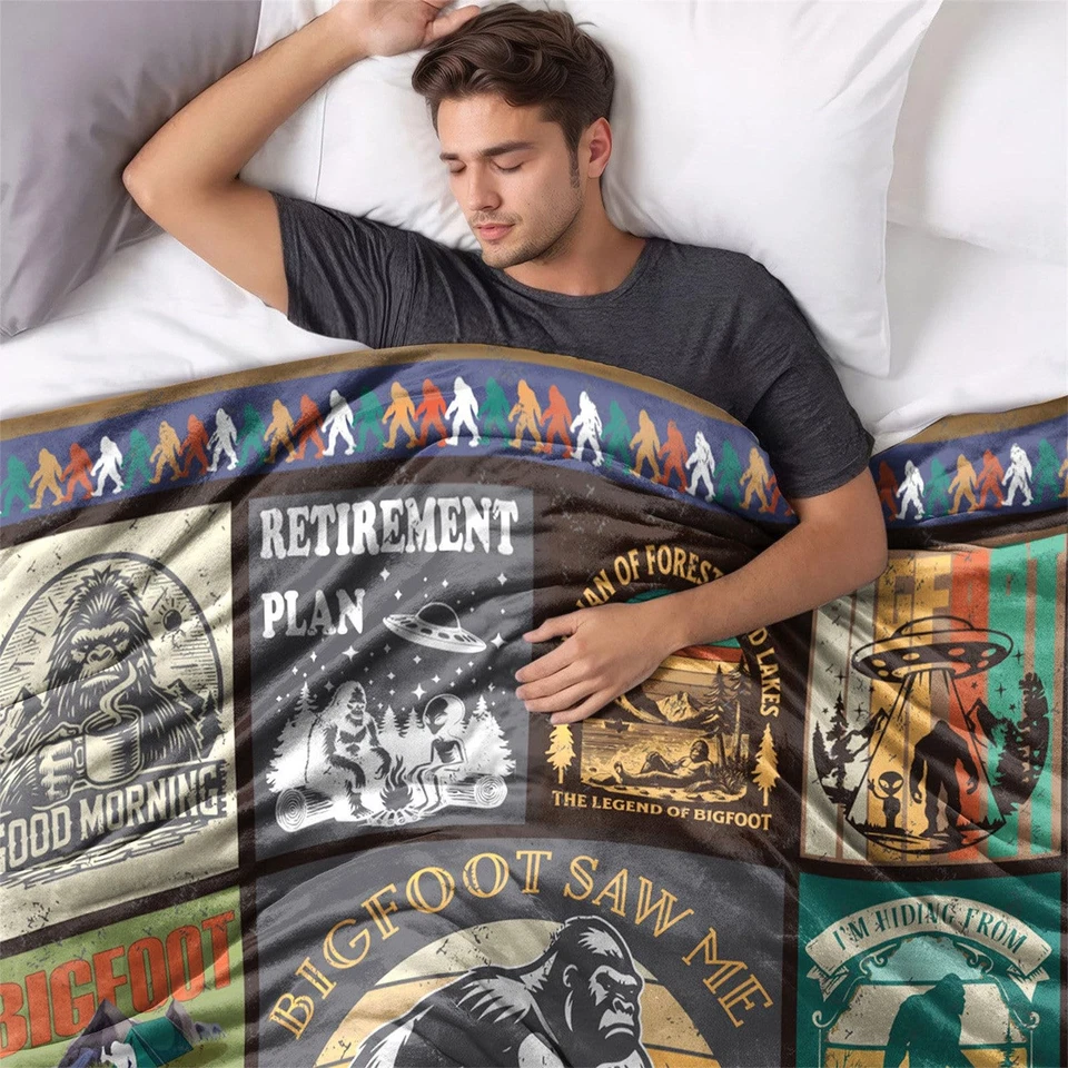 Big Foot Throw Blanket Sasquatch Gifts for Men Adults 50"X60" Bigfoot Soft Th... - Image 4 of 4