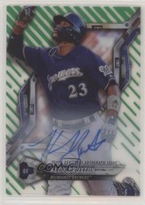 2018 Topps High Tek Pattern 1 Waves/Diagonals Green 25/99 Keon Broxton Auto hc2