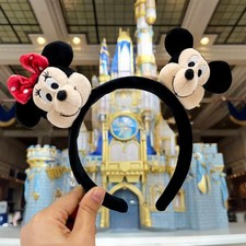 Shanghai Disney- Parks Mickey Minnie Mouse Plush Doll Ear Disneyland Headband US