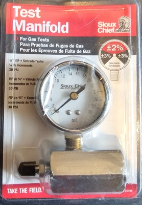 #ad Sioux Chief 30 LB. Gas Test Gauge 3 4quot; FIP 2quot; dial 51803 $13.00