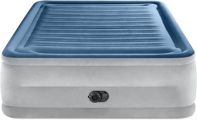 Dura-Beam Deluxe Comfort-Plush Air Mattress 22'' Queen Blue Built-in Electric