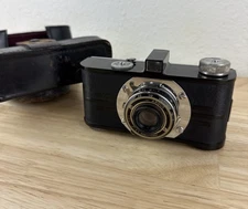 Argus AF 35mm Camera f4.5 Anastigmat Black Bakelite Art Deco Vtg 1930 W/ Case