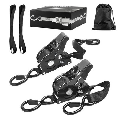 Retractable Ratchet Strap Heavy Duty 2 Pack 10 FT 1800 LB Break Strength Ratc...