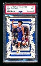2024-25 NATIONAL TREASURES JARED MCCAIN RC BLUE THUNDER ROOKIE #8/25 PSA 9 MINT!