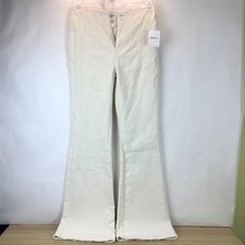 Forever 21 Womens White Corduroy High-Waisted Flare Pants Size L