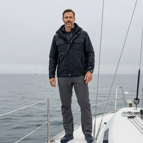 Gaastra Mens Sailing Jacket XXL Navy Blue Utility Windbreaker Insulated Hooded - product listing photo