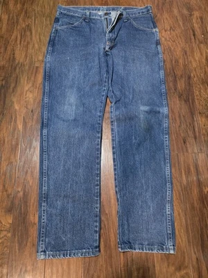 36x32 Rustler Vintage Distressed Faded Blue Jeans Pants - Image 1 of 4