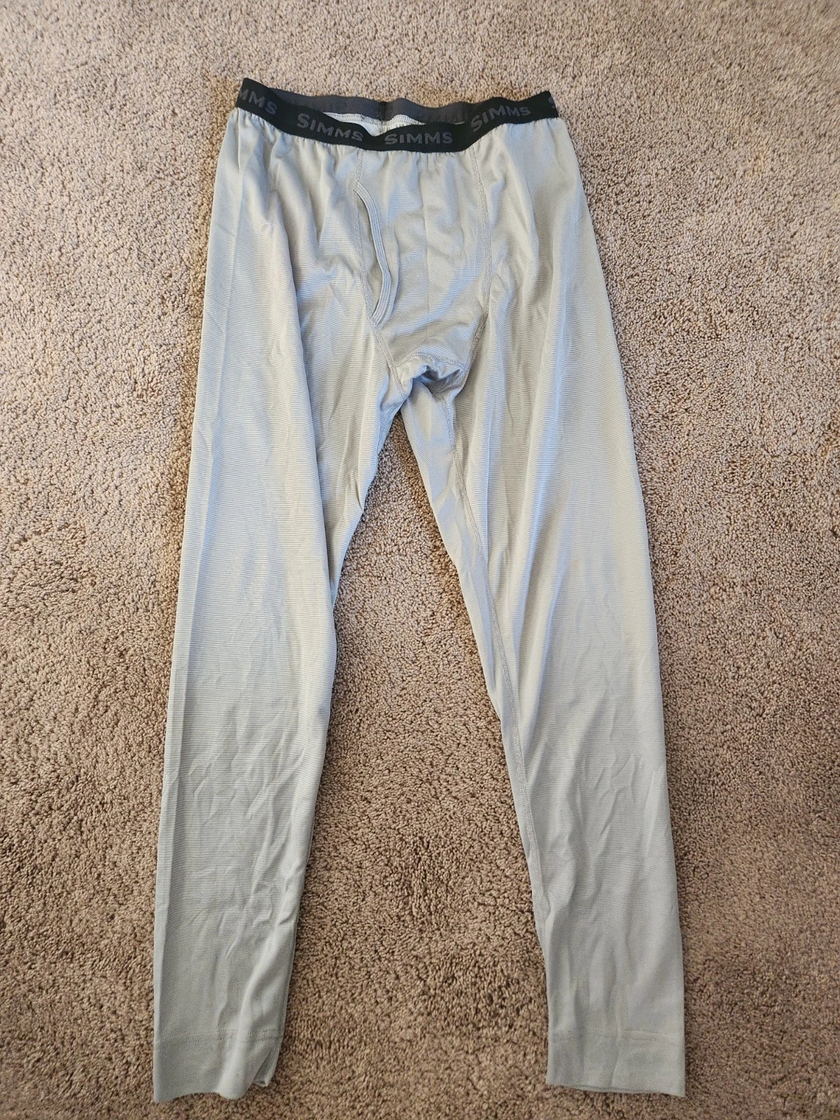 Simms Lightweight Baselayer Bottoms Mens Size Medium Gray Fishing
