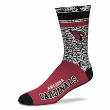 New! Arizona Cardinals NFL Retro Deuce Large Crew Socks Team Colors Fits 10-13