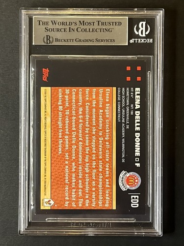 Elena Delle Donne WNBA 2008 TOPPS RC ROOKIE BAS SIGNED AUTOGRAPH BGS Auto - Picture 2 of 2