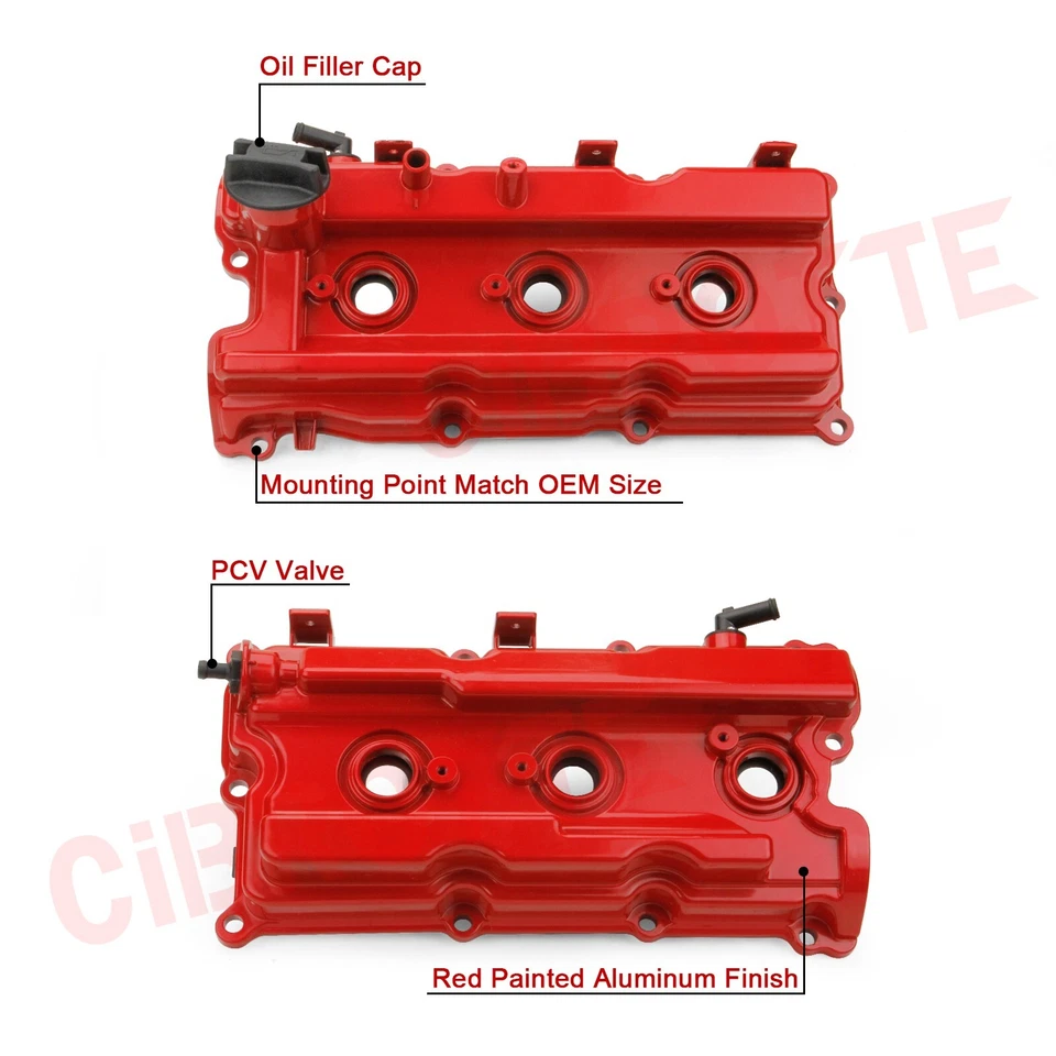 Juego de 2 piezas de cubierta de válvula de aluminio con junta y tapa para NISSAN NV1500 NV2500 2012-2021 Foto 4 de 4