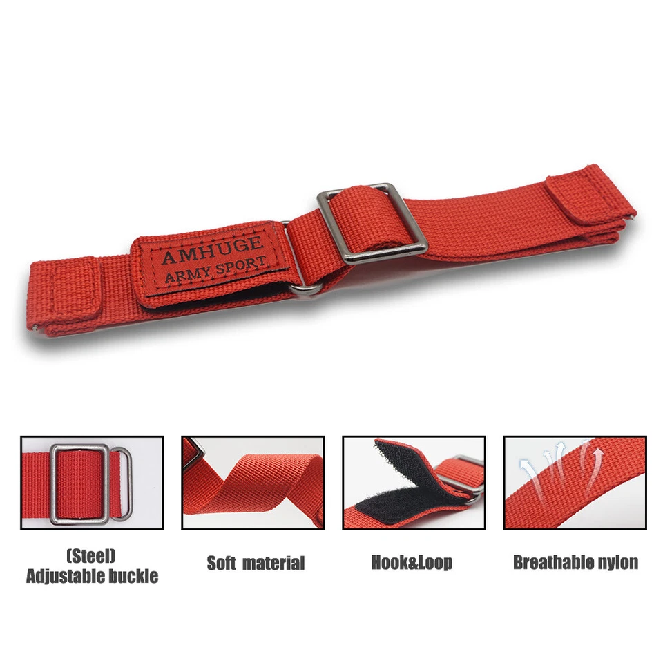 Correa de reloj de nailon 18 m 20 mm 22 mm correa de reloj gancho y bucle deportivo impermeable ajustable Foto 3 de 4