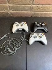 Microsoft Xbox 360 Wireless Controller - Glossy Black White And Wired No Back
