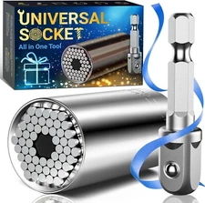 Stocking Stuffers for Adults Men Super Universal Socket Tools Gifts Silver