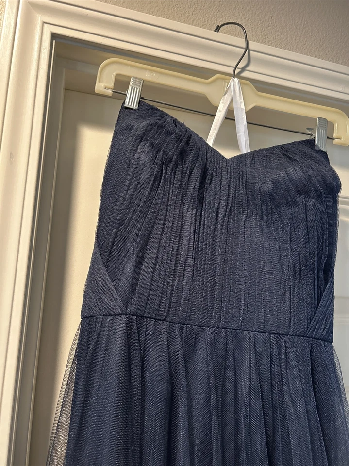 Vestido de Dama de Honor Revelry Talla 18 Pequeño, Azul Marino Tul Foto 2 de 4