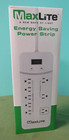 MaxLite 8 Outlet Energy Saving Power Strip with Surge Protection, 4" Heavy Duty