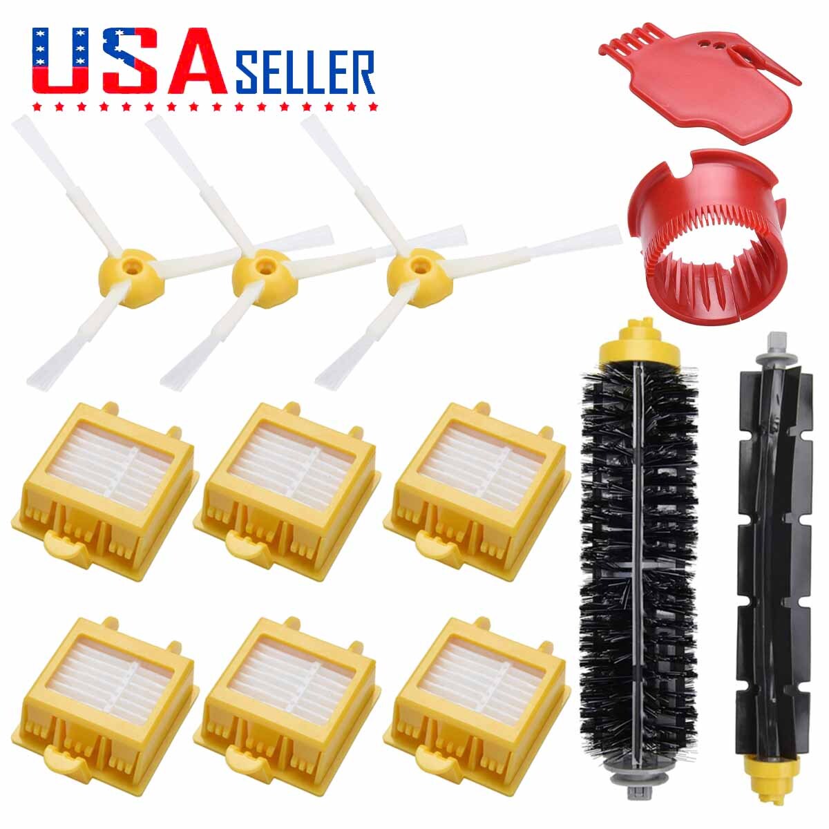 HEPA Filter and Side Brush Replacement for iRobot Roomba 700 760 770 780 Series