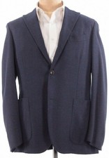 Boglioli NWT K. Jacket / Sport Coat Size 46R In Blue W/ Brown Red Fleck