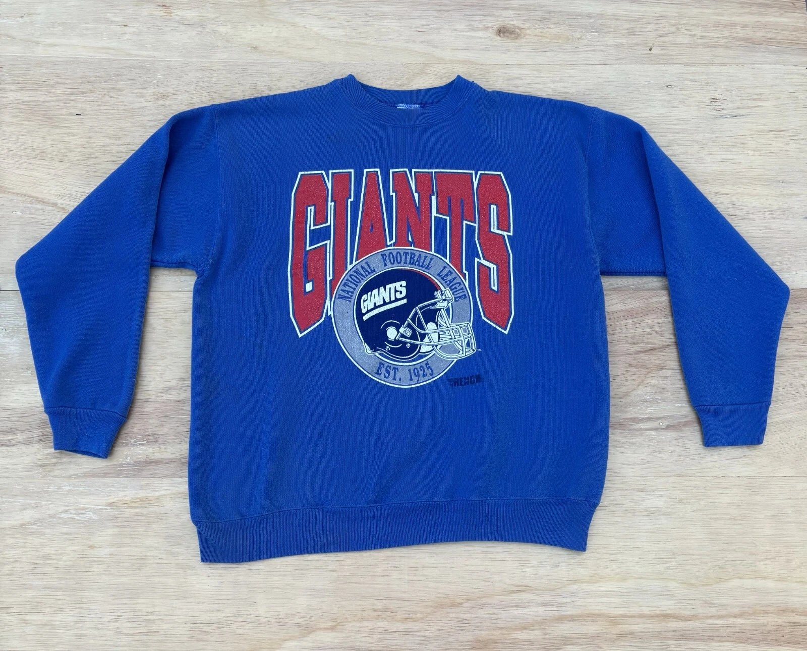 VINTAGE TRENCH National Football League Giants Shirt Long Sleeve Men Blue SZ L