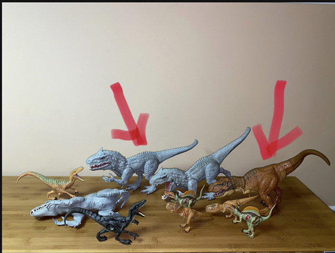 Lot Of Jurassic World Dinosaur Figure Toys 3x Indominus Rex + T Rex ...
