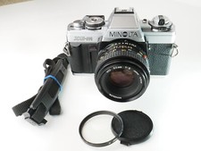 VG READ TESTED Minolta XG-M w/MD 50mm F2 lens cap UV strap