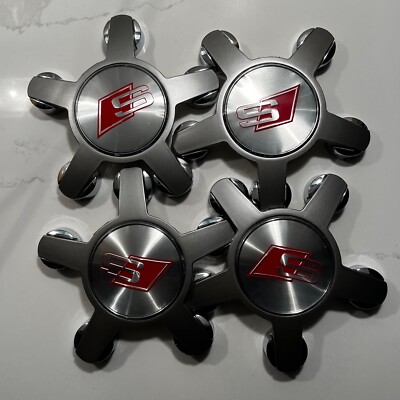 Set of 4 135mm Wheel Center Caps For Audi S Hubcap Rim Emblem Badge 4F0601165N