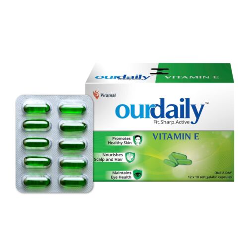Vitamin E 400mg By Piramal For Beautiful Skin Healthy Hair & Eyes 120 Capsule - Picture 2 of 6
