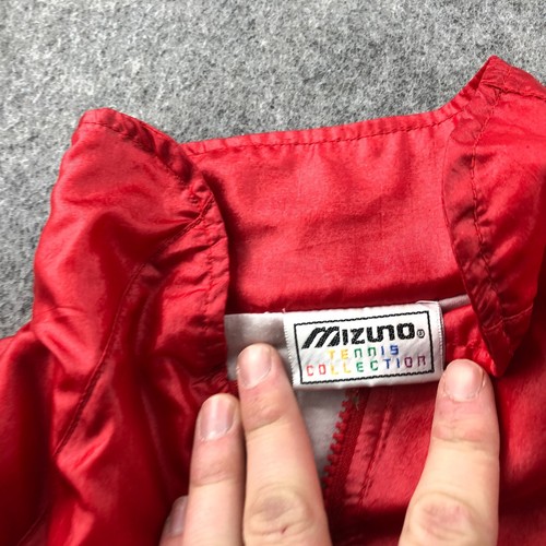 Vintage Mizuno Jacket Men XL Red Windbreaker Tennis Collection Warm Up Track - Picture 7 of 13