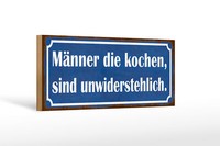 Holzschild Spruch 27X10 Cm MäNner Kochen Unwiderstehlich Deko Schild Wooden Sign