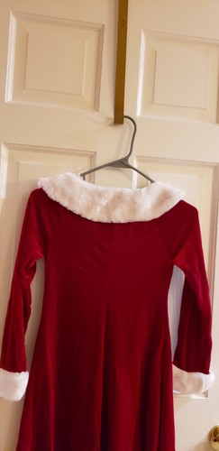 BCX GIRL RED VELOUR WHITE FUR COLLAR CUFFS CHRISTMAS DRESS SIZE 12 BEAUTIFUL! - Picture 8 of 8
