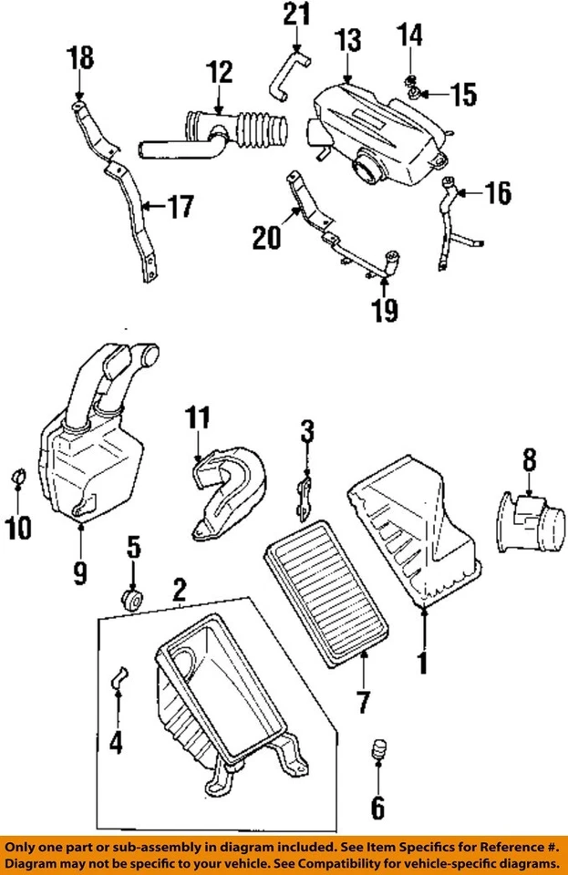 Б/у воздухоочиститель в сборе подходит: 1999 Subaru Forester класса A - Изображение 3 из 4