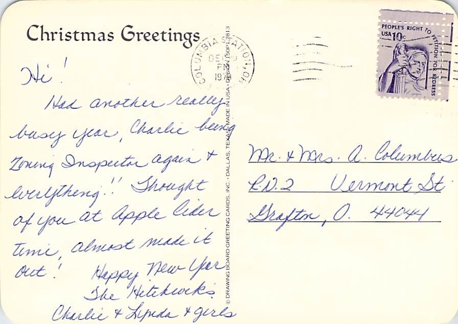 Merry Christmas -Christmas Greetings Vtg Posted Postcard M21 | eBay