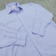 Brooks Brothers Dress Shirt Mens 16.5 33 Button Up Madison Fit Non Iron Stretch