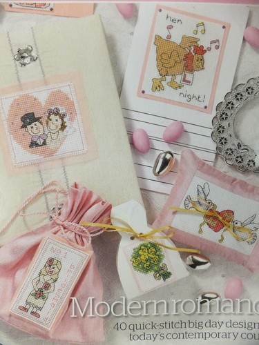 40 Modern Romance Wedding Motifs Patterns / Chart for Counted Cross Stitch - Imagen 1 de 6